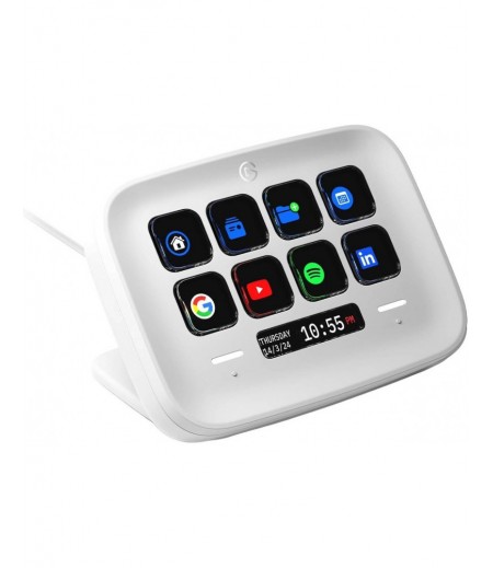 Elgato Stream Deck Neo, 8x Customizable LCD Keys, 2x Touch Points Sensors, USB-C 2.0 Braided Cable, 90cm Cable Length, Wide Application of Use, White | 10GBJ9901