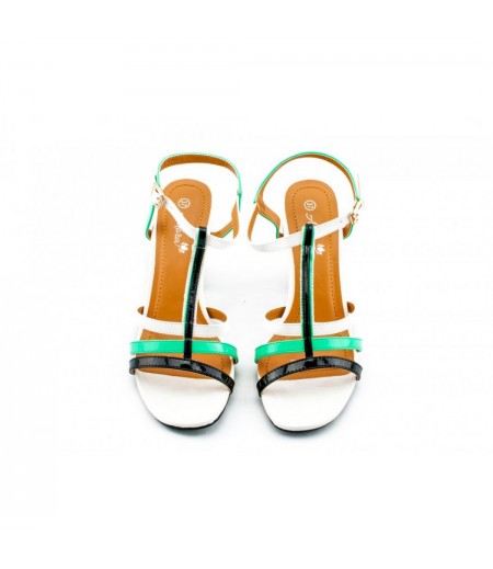 Adora AS003-1 GREEN-BLACK Women Dress Sandals 36 EU