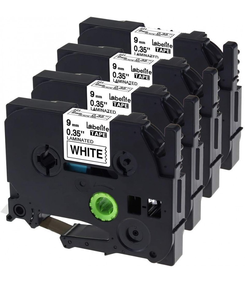 Brother TZE-221 Black on White Label Tap 9mm