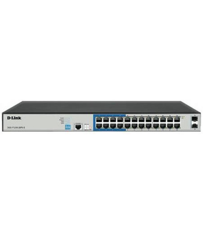 Dlink DGS-F1210-26PS-E 26 Port Switch, 10/100/1000Base-T, Long Range 250m, 400Watts PoE+