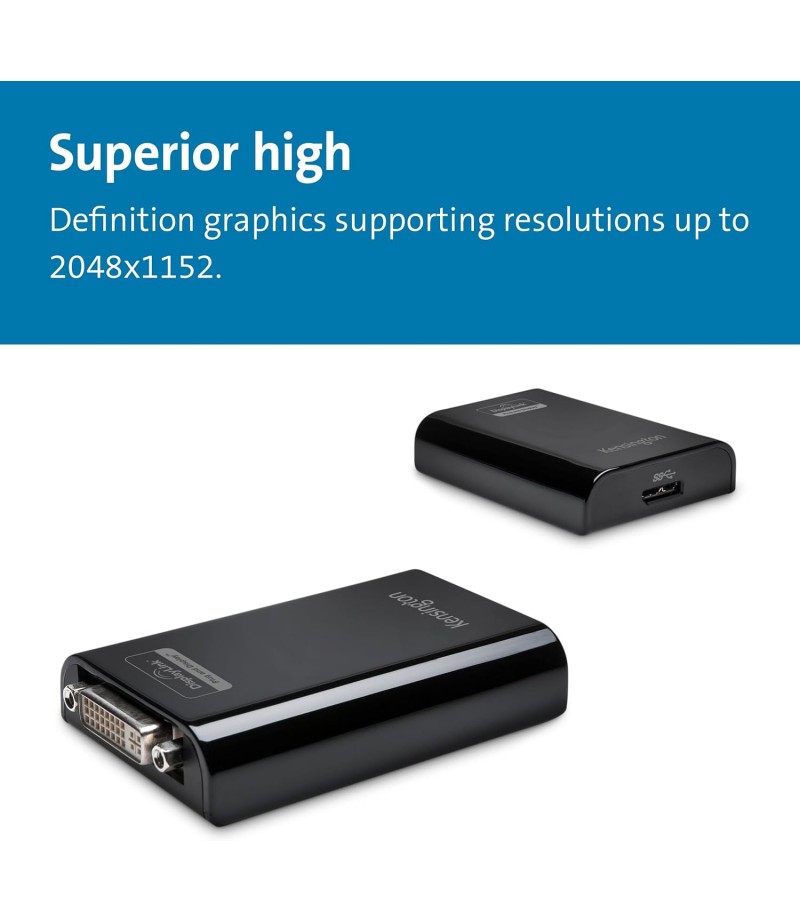 KENSINGTON USB 3.0 Multi-Display Adapter ( ADD SCREEN to Notebooks ) K33974WW