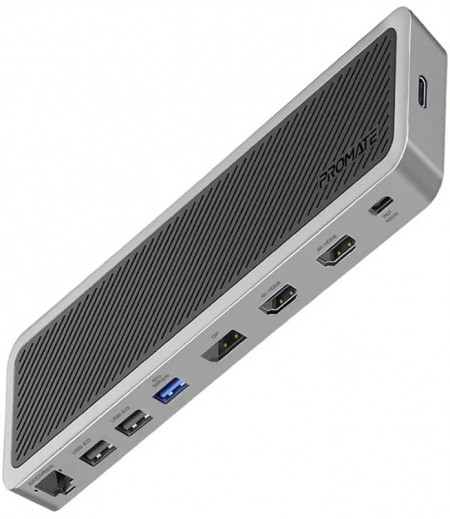 ApexHub-MST 12-in-1 USB -C Hub with 2xHDMI, Display Port, 3USB 3.0 Ports, USB 2.0 Port, RJ45, 100W PD, AUX, MST Support