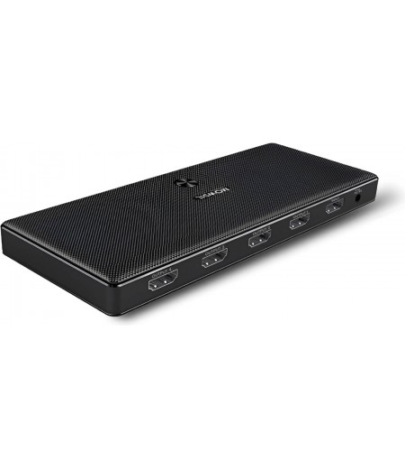 Mowsil 1 x 4 Port 4K@ 30Hz 1.4 HDMI Splitter, Support 4K@30Hz, 1080P Resolution, Mini Portable Design, Easy to Use and Carry, Travel Friendly, Compatible with HDMI 1.4/1.3/1.2, Black | MOS114
