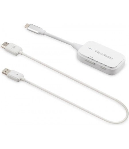 VIEWSONIC RX: HDMI Wireless Dongle, 802.11n, 1T1R, USB2.0, White TX: USB C Port, White | VIEWSONIC PJ-WPD-700