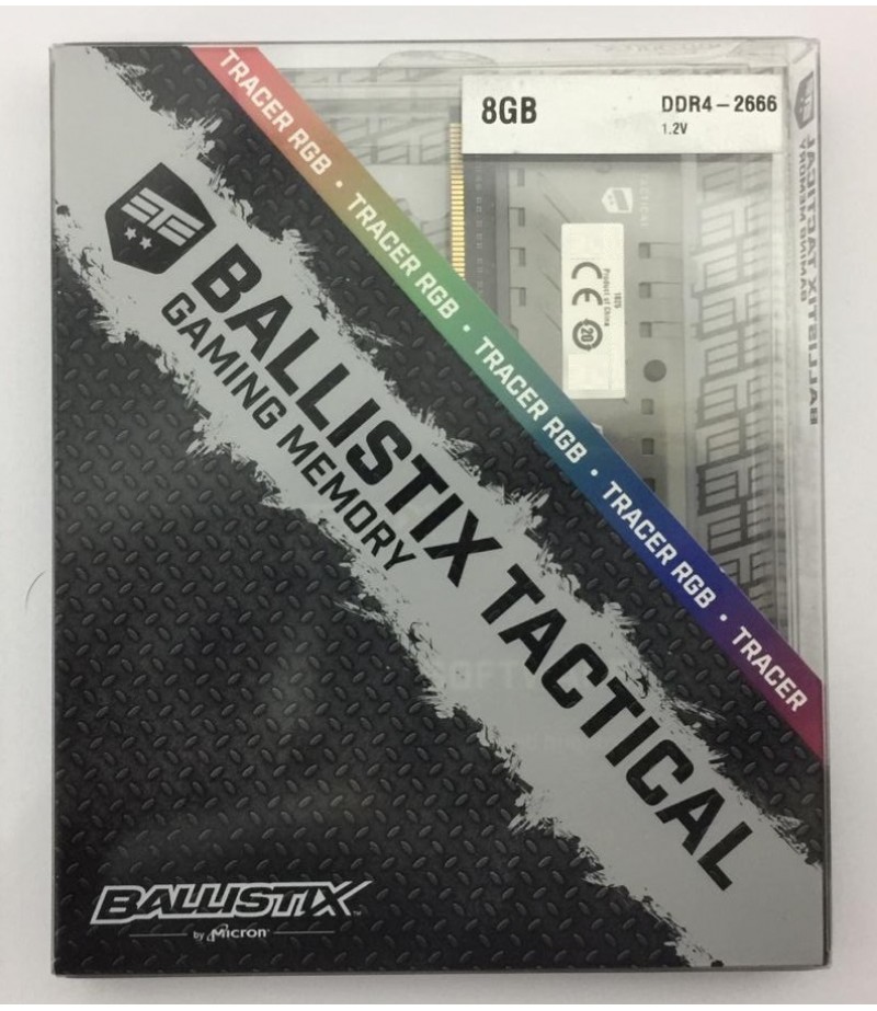 Crucial Ballistix Tactical Tracer RGB 8GB DDR4-2666 UDIMM Gaming Memory