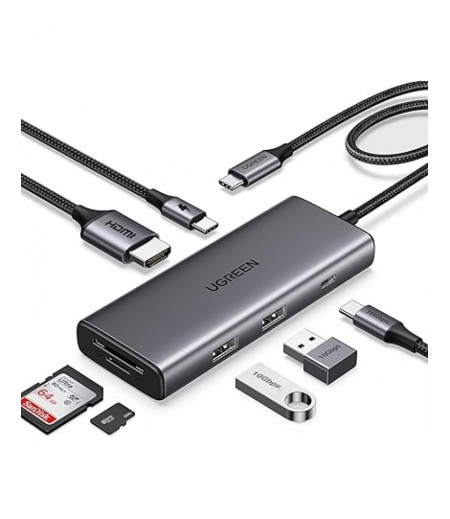 UGREEN USB-C To HDMI+2*USB 3.2 A+ USB-C 3.2+SD/TF+PD Converter 15531