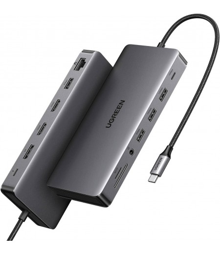 UGREEN Revodok Pro 313 13 in 1 USB-C to 2*USB-A 3.2+2*USB-A 3.0+1*USB-C 3.2+2*HDMI+DP+RJ45 Gigabit+SD&TF +3.5mm+PD port Converter 15978