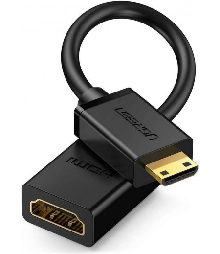 UGREEN Mini HDMI Male to HDMI Female Adapter Cable 22cm (Black) 20137
