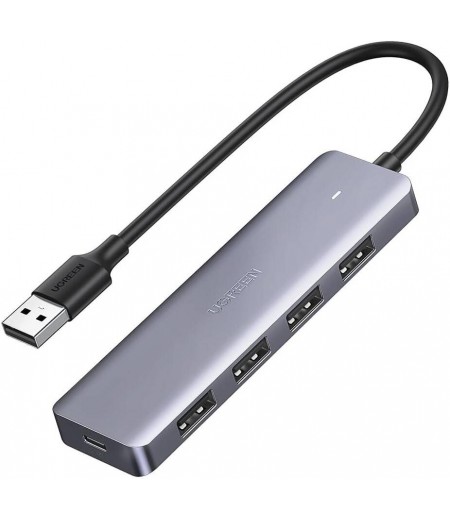 UGREEN 4-Port USB 3.0 Hub + Powered by USB-C, Metal Plated Shell, Ultra Slim 50985