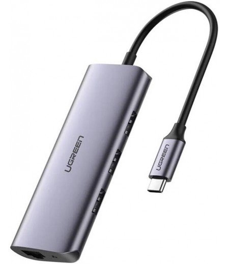 UGREEN USB-C to 3 x USB 3.0+RJ45+Micro USB Multifunction Adapter 60718