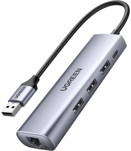 UGREEN USB 3.0 to Gigabit Ethernet + 3*USB 3.0 A Adapter (Gray) 60812