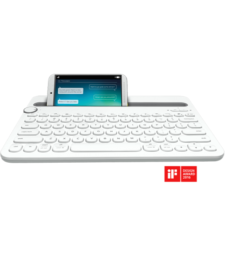 Logitech K480 Bluetooth Keyboard For Andriod/Mac/PC-WHITE