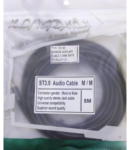KONGDA AUDIO TO AUDIO ( AUDIO CABLE ) MALE MALE 5M