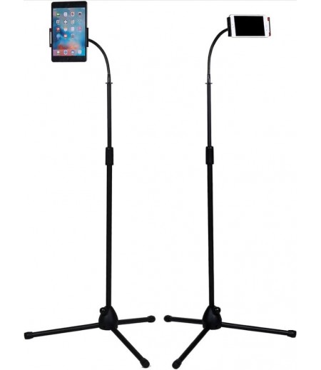 Adjustable Phone Tripod Floor Stand/Holder/Mount, Selfie Stick With Flexible Gooseneck